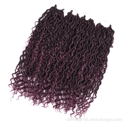20inches Curly Synthetic Twist Braids Hair Locks Ombre Blonde Goddess Locs Crochet Braiding Hair Synthetic Hair Extensions